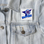 80-jarige cadeautjes vierkante button 5,1 cm (In situ)