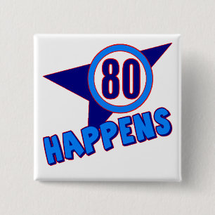 80-jarige cadeautjes vierkante button 5,1 cm