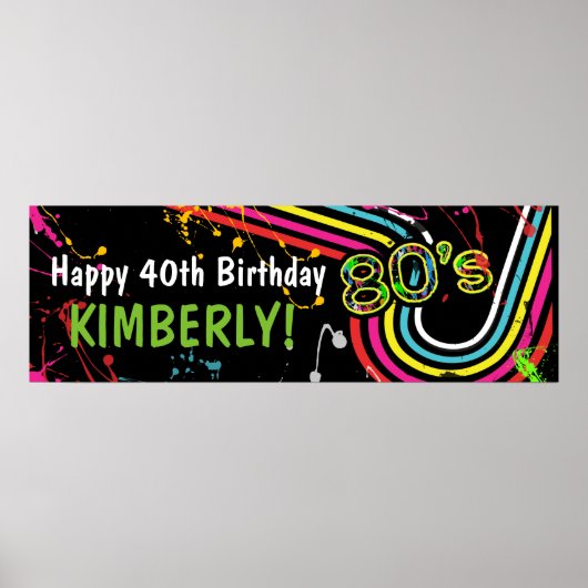 80-jarige feestdag: kleurrijke banner poster (Voorkant)