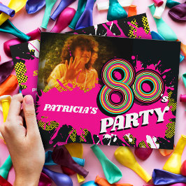 80-jarige feestdag of evenement roze foto kaart