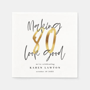 80-jarige gouden verjaardagsfeestjes maken servet