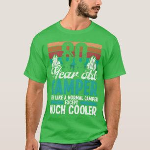 80-jarige kampeerder scoutingkamp 80ste verjaardag t-shirt