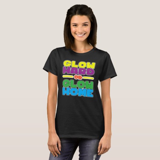 80-jarige Partij 80-gloed Gloed Harde of Glo T-shirt (Voorkant volledig)