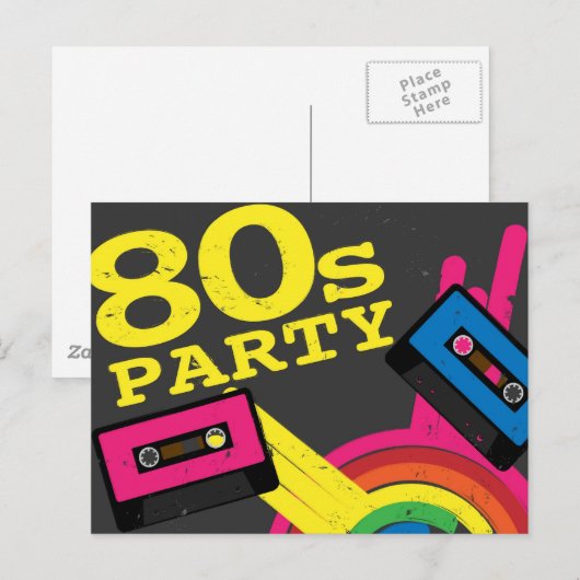 80-jarige partij uitnodiging briefkaart (Voorkant / Achterkant)