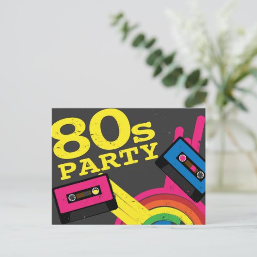 80-jarige partij uitnodiging briefkaart (Staand voorkant)