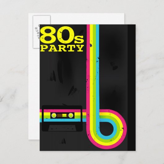 80-jarige partij uitnodiging briefkaart (Voorkant / Achterkant)