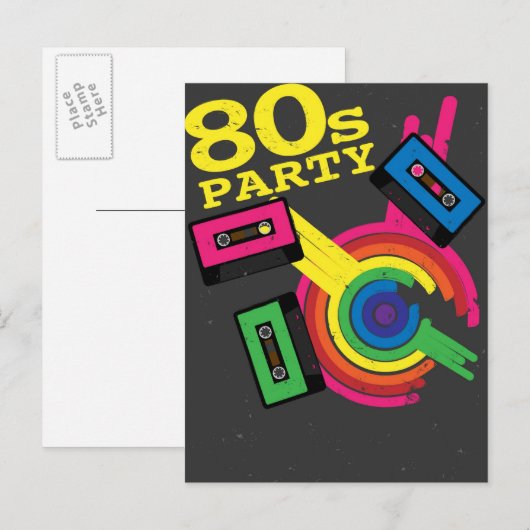 80-jarige partij uitnodiging briefkaart (Voorkant / Achterkant)