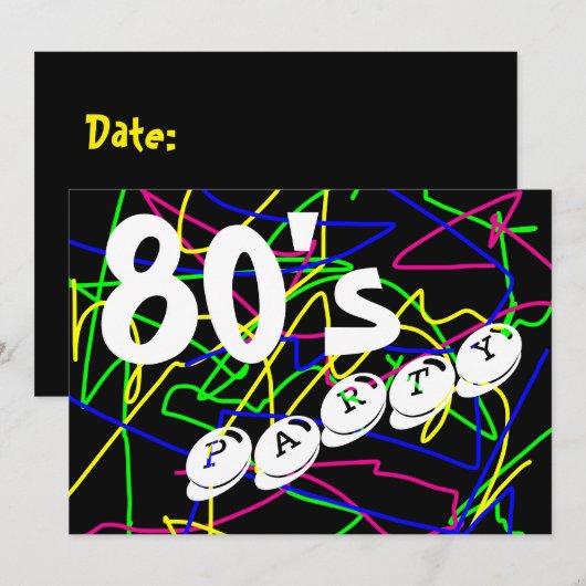 80-jarige partij - Waanzinnig & kleurrijk vierkant Kaart (Voorkant / Achterkant)