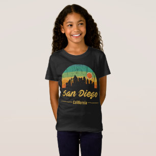  80-jarige San Diego City Skyline Retro Sunset T-shirt