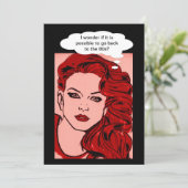 80-jarige uitnodiging 80 jaar retro girl pop art (Staand voorkant)