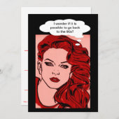80-jarige uitnodiging 80 jaar retro girl pop art (Voorkant / Achterkant)