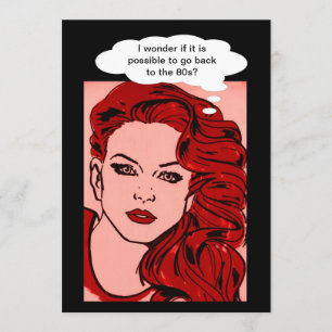 80-jarige uitnodiging 80 jaar retro girl pop art