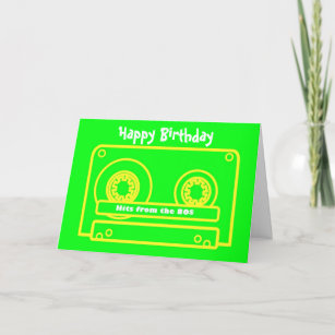 80-jarige verjaardagskaart met cassette-tape van 8 kaart