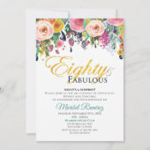 80 Jubileum Fabulous Invitation Kaart (Voorkant)