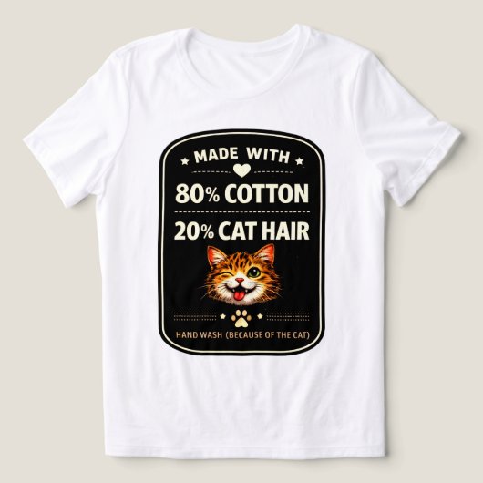 80% Katoen 20% Kattenhaar Grappig Kattenshirt Tri-Blend Shirt (Design voorkant)