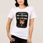 80% Katoen 20% Kattenhaar Grappig Kattenshirt Tri-Blend Shirt (Voorkant)