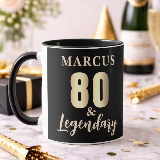 80 & Legendarisch Goud 80ste Verjaardag Mok
