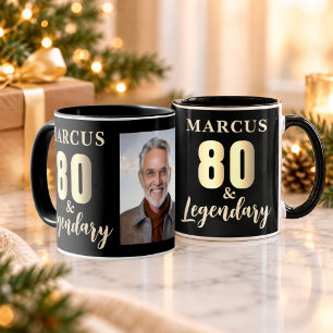 80 & Legendary Gold 80ste verjaardag foto Mok