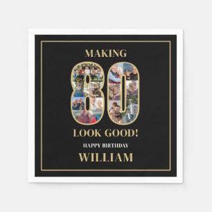 80 Lijkt Goed Foto Collage 80ste Verjaardag Servet