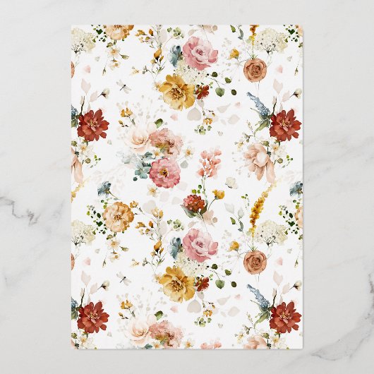 80-look Good Pink Floral Gold Folie Uitnodiging (Achterkant)