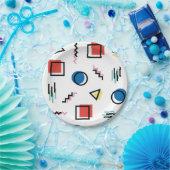 80 Memphis Abstracte stijl Papieren Bordje (Feest)