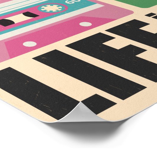 80 MixTape Cassette Motivatie Poster (Hoek)