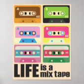 80 MixTape Cassette Motivatie Poster (Voorkant)