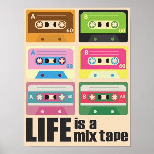 80 MixTape Cassette Motivatie Poster (Voorkant)