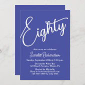 80 Modern Script Lavendel Paarse 80ste Verjaardag Kaart (Voorkant / Achterkant)