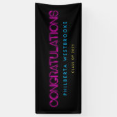 80 neonverlichting Graduation party Gefeliciteerd Spandoek (Verticaal)