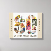 80 Neutrale 80e verjaardag Fotocollage Aantal Neut Canvas Afdruk (Voorkant)