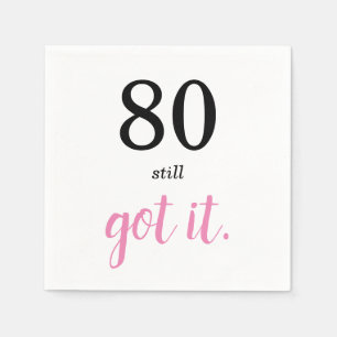 80 nog steeds met de elegante tekst van de verjaar servet