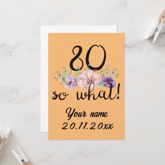 80 Nou En Dan 80ste Verjaardag Grappig Kaart (Voorkant / Achterkant in situ)