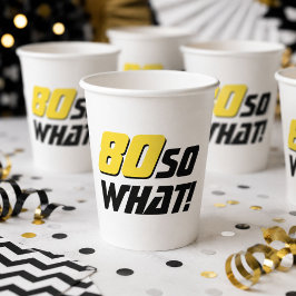 80 Nou en? Grappige quote 80ste verjaardag Papieren Bekers