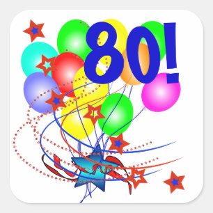 80! Of elke leeftijd verjaardagsballonnen Stickers