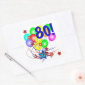 80! Of elke leeftijd verjaardagsballonnen Stickers (Envelop)