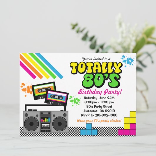 80-partijuitnodiging kaart (Staand voorkant)