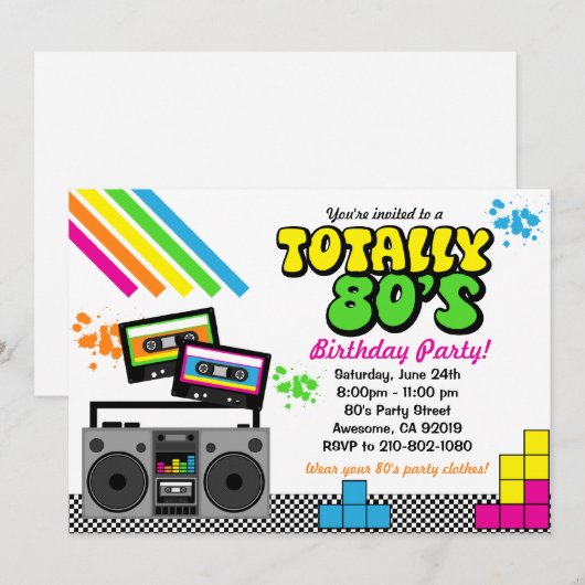 80-partijuitnodiging kaart (Voorkant / Achterkant)