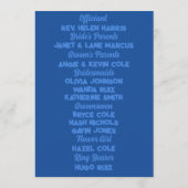 80 Pastels op Blue New Wave Wedding Programmakaart (Achterkant)