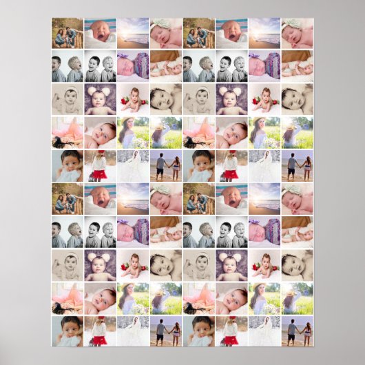 80 Persoonlijke Fotocollage (20 herhalend) Poster (Voorkant)