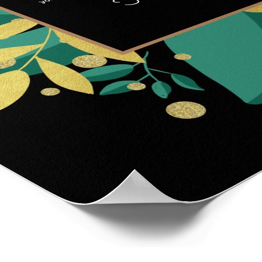 80 redenen waarom we van je houden blauwgroen zwar poster (Hoek)