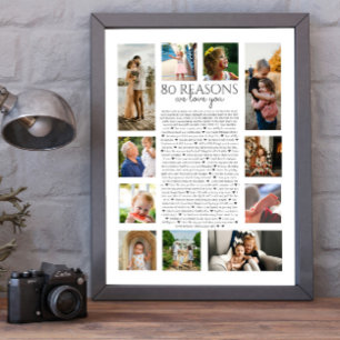 80 redenen waarom we van je houden fotocollage poster