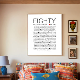 80 redenen waarom we van je houden huwelijksgeloft poster