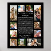 80 redenen waarom we van je houden zwart-wit poster (Voorkant)