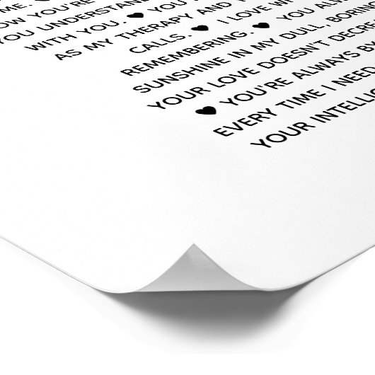 80 redenen waarom we van je verjaardagscadeau houd poster (Hoek)