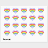 80 Retro Rainbow Heart Stickers (Vel)