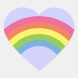 80 Retro Rainbow Heart Stickers