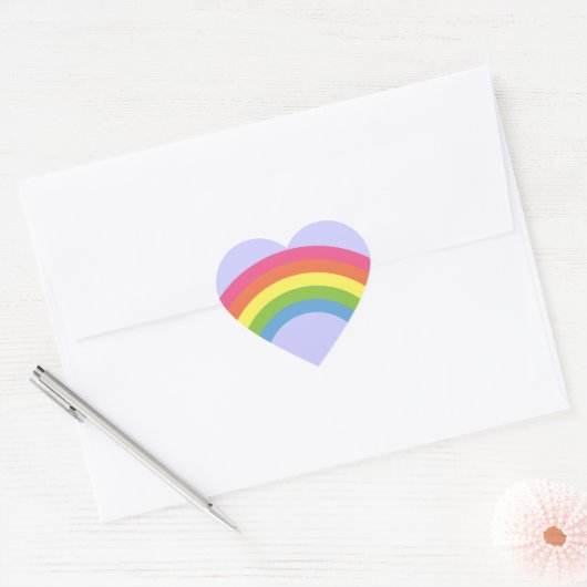80 Retro Rainbow Heart Stickers (Envelop)