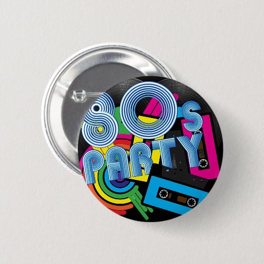 80 Retropartij Ronde Button 5,7 Cm (Voorkant /achterkant)