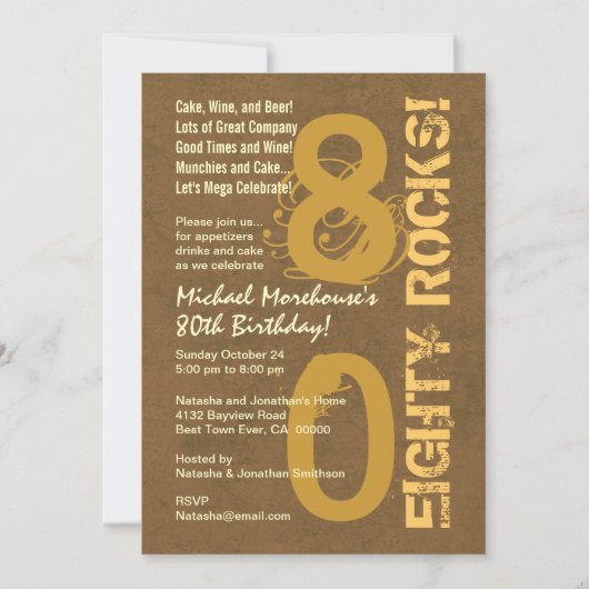 80 Rocks. 80e verjaardag van de Moderne Mrunge-par Kaart (Voorkant)